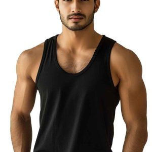 Men’s Classic Black Cotton Vest